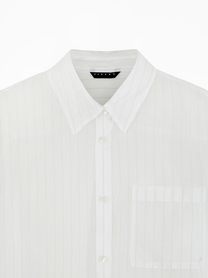 White semi sheer shirt - sisley k shirts - White | Sisley K image number 3